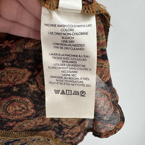 Free People Merrie Mix Print Tunic Top In Bronze Combo Floral Size S Small NWT - Picture 8 of 12